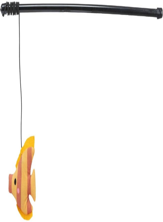 تريكسي لعبة تريكسي للقطط مع نجمة وسمكة وفأر - لعبة تفاعلية لإثارة القطط بالنعناع البري، مصنوعة من البلاستيك المتين والقماش المخملي، تحفز غريزة الصيد، تمرين ممتع للقطط - 46 سم (أصفر) - Image 1